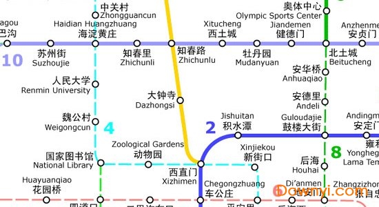 北京地铁10号线线路图