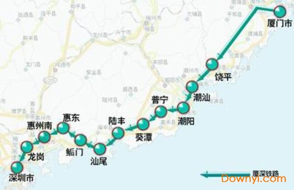 厦深高铁最新线路图