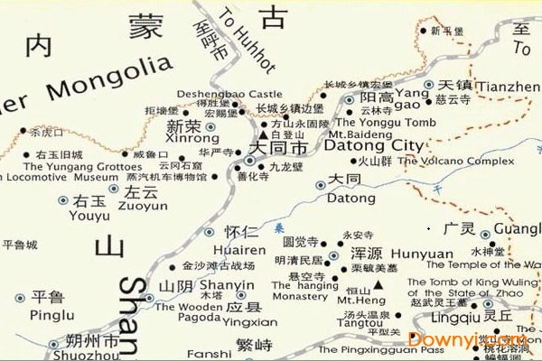 大同旅游地图高清版