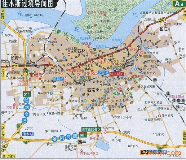 佳木斯过境图