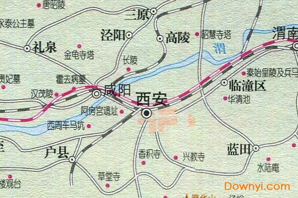 西安周边旅游景点分布图高清版
