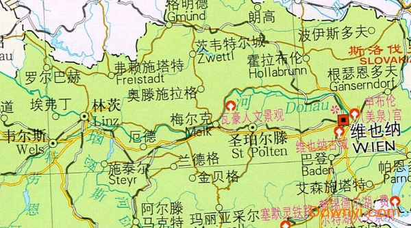 奥地利中文地图