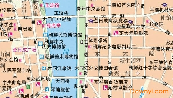 朝鲜平壤旅游地图高清版 平壤旅游地图中文版