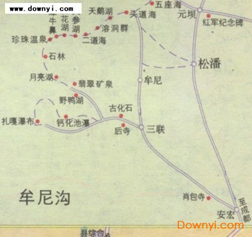 牟尼沟风景区地图