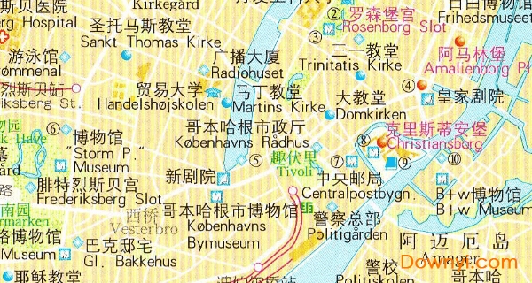 哥本哈根地图中文版