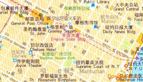 纽约地图高清中文版 纽约地图中文版