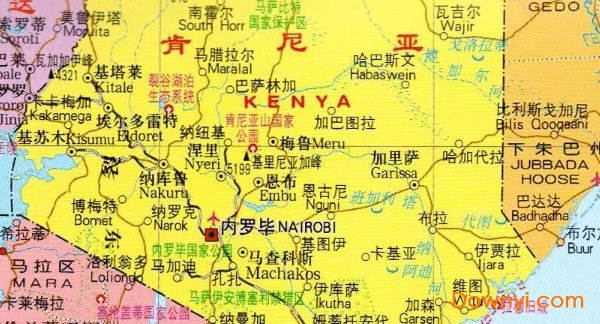 非洲肯尼亚地图高清版 肯尼亚地图中文版