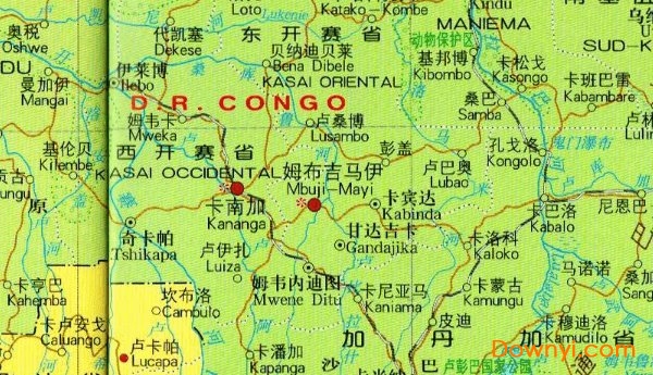 刚果地图中文版