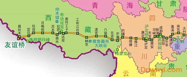 318国道线路地图 318国道全程线路高清地图