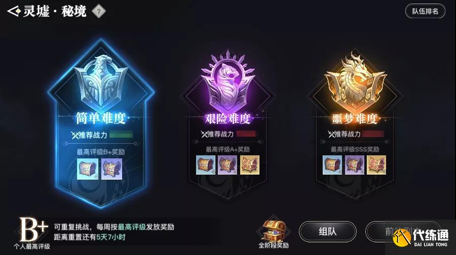 天谕手游秘境模式奖励一览