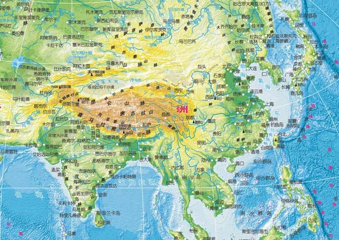 世界地势图高清版大图