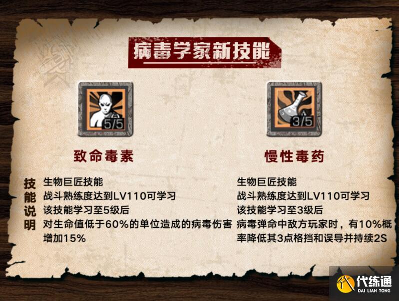 明日之后110级病毒学家技能推荐