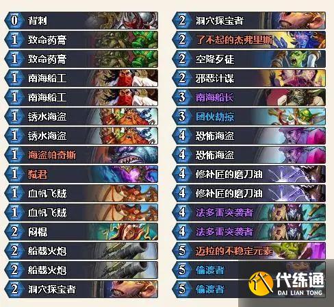 炉石传说狂野模式海军贼代码分享