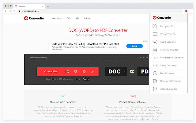 Convertio chrome插件 convertio文件转换器