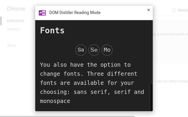 DOM Distiller Reading Mode插件 dom distiller读取模式