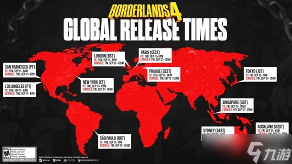《无主之地4》全球解锁时间公布